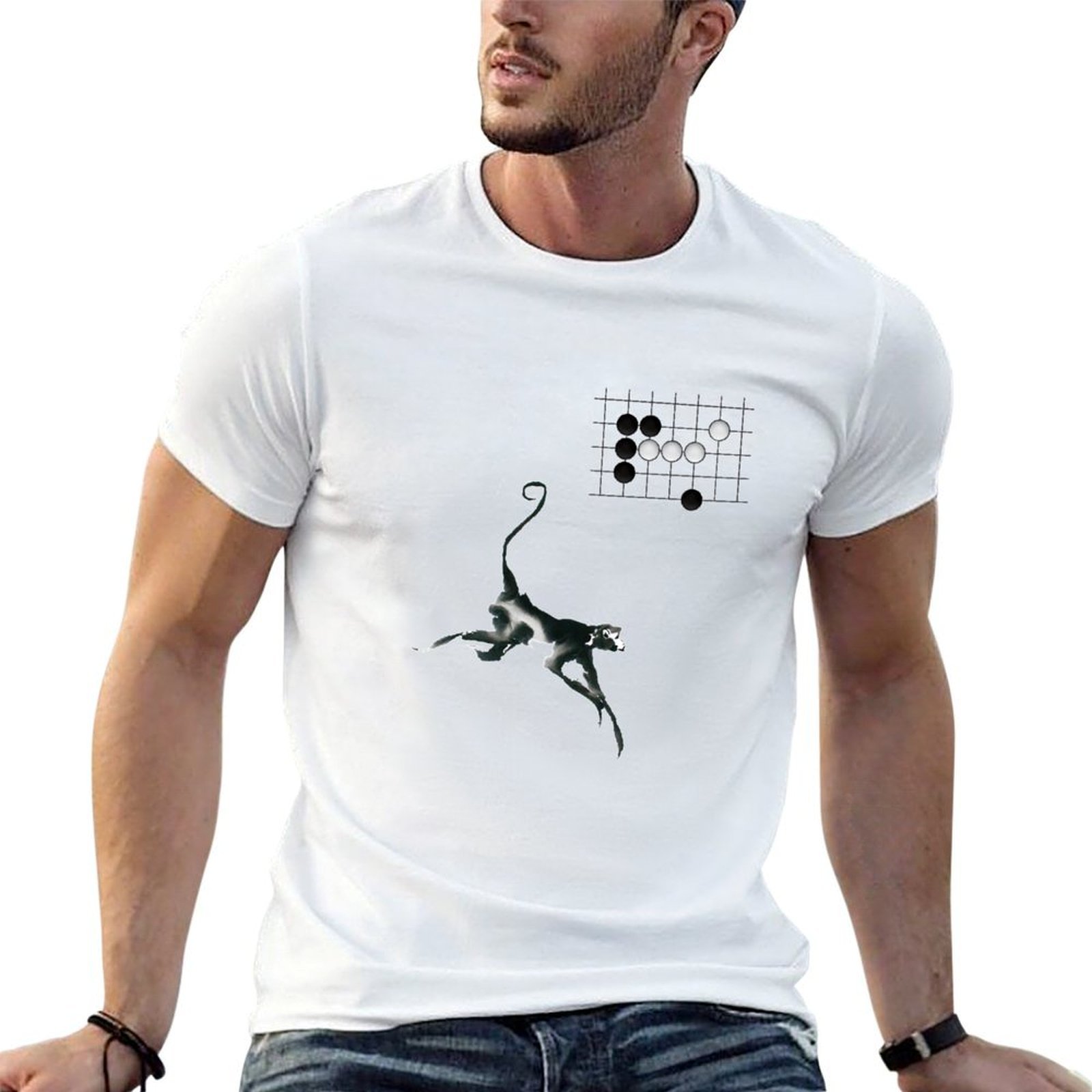Board Game Go - Camiseta Monkey Jump - Weiqi Go