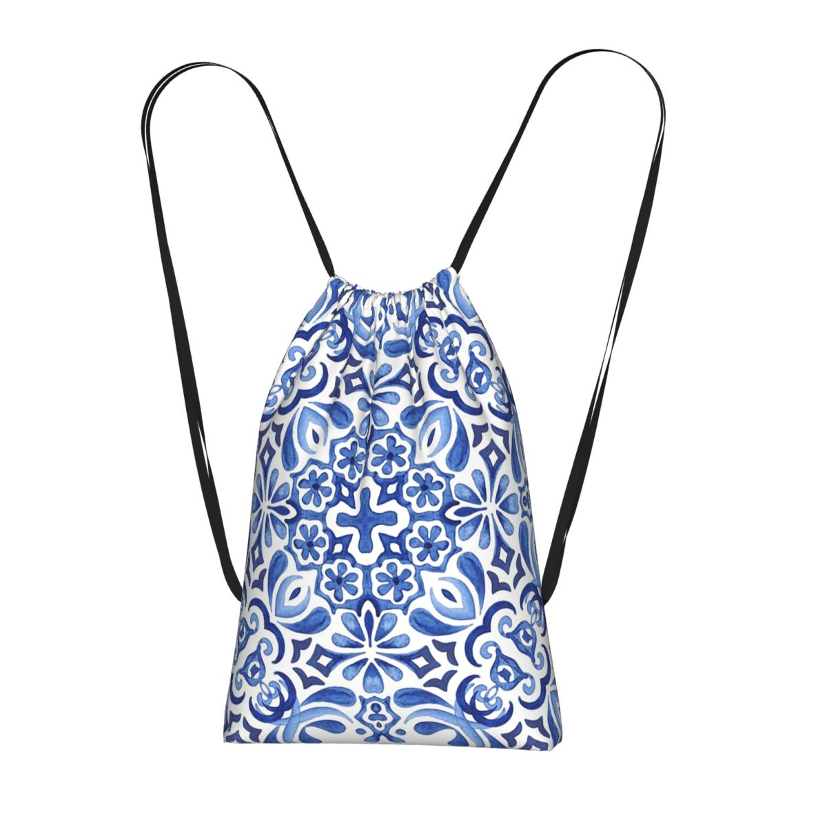 Tile Bag Drawstring - Mochila con cordón de estilo mediterráneo