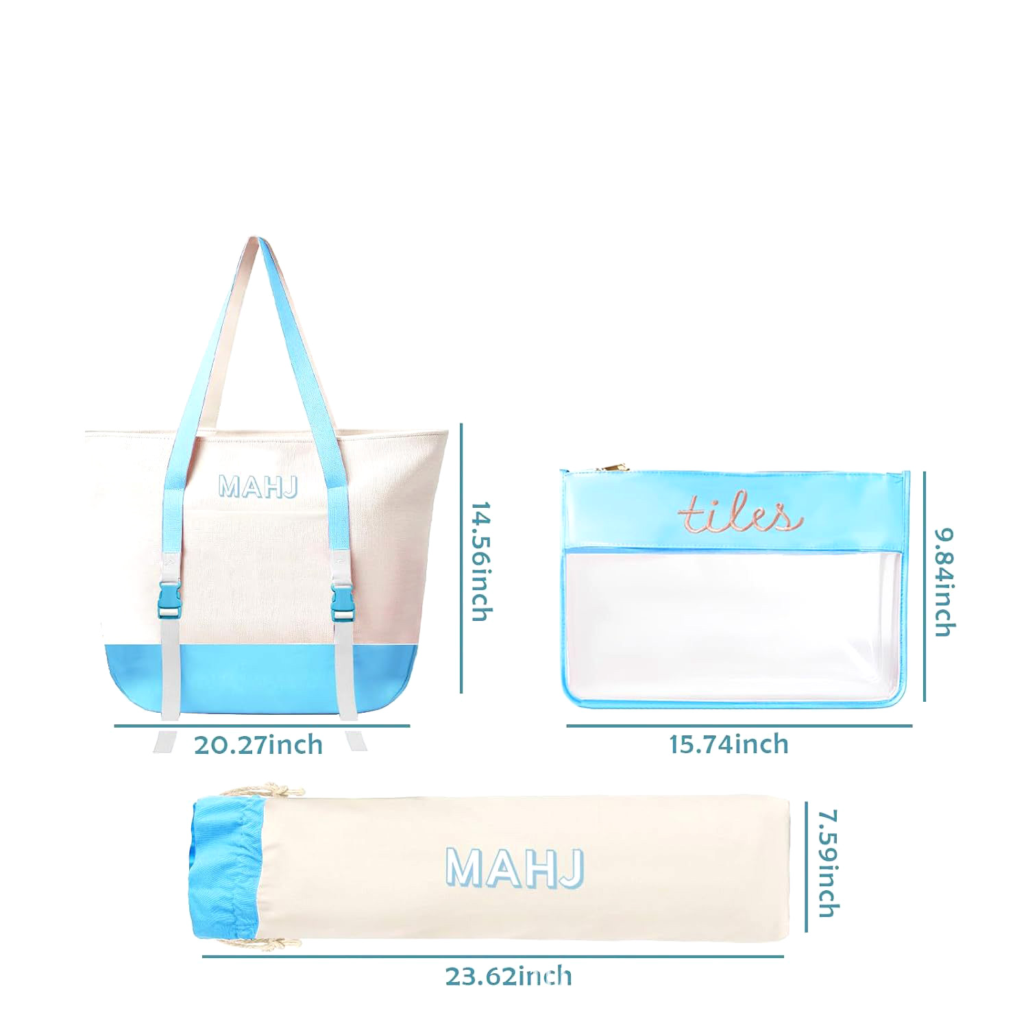 Tile Bag Drawstring - Juego de Bolsas de Lona para