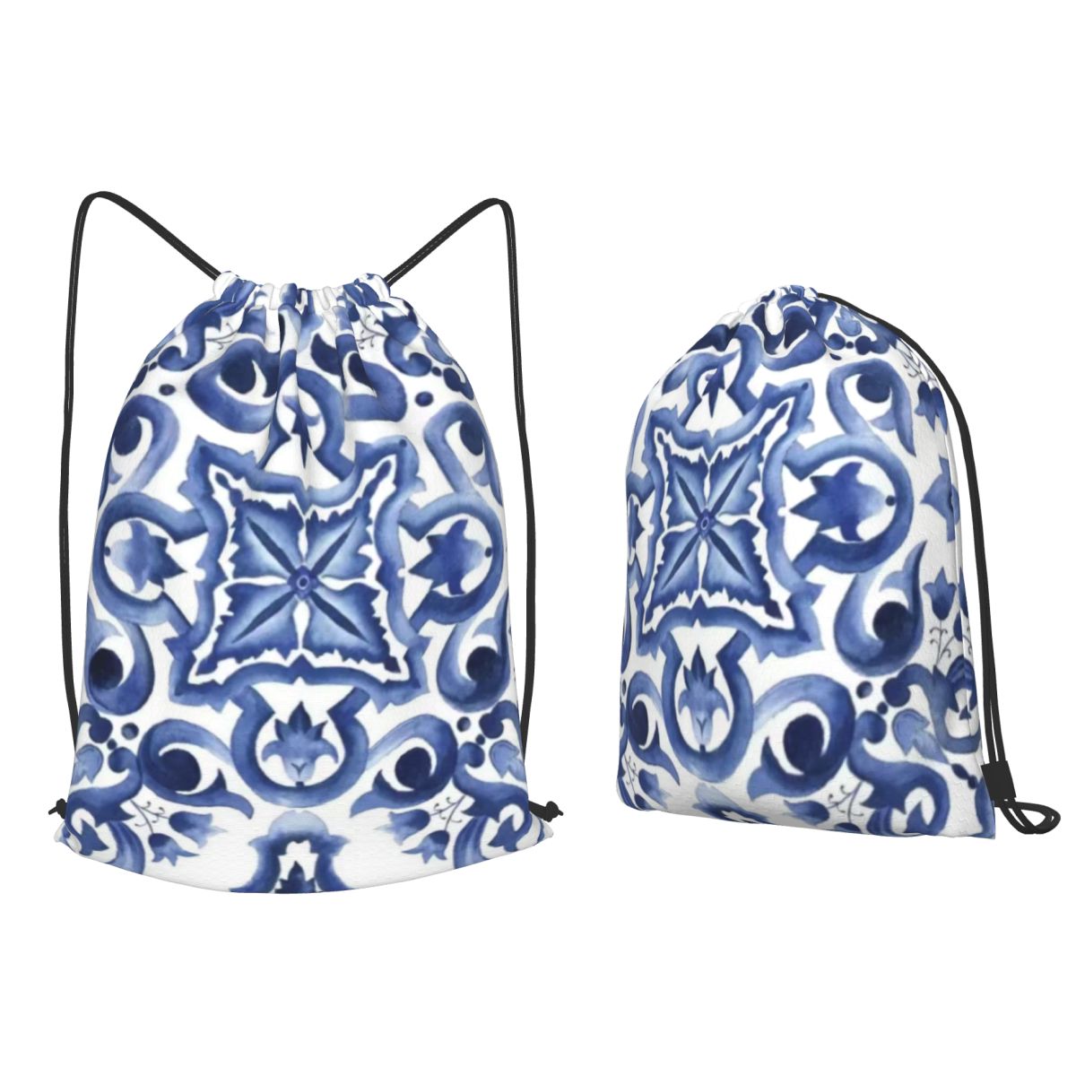 Mochilas azules con estampado  - Tile Bag Drawstring reseña y precio