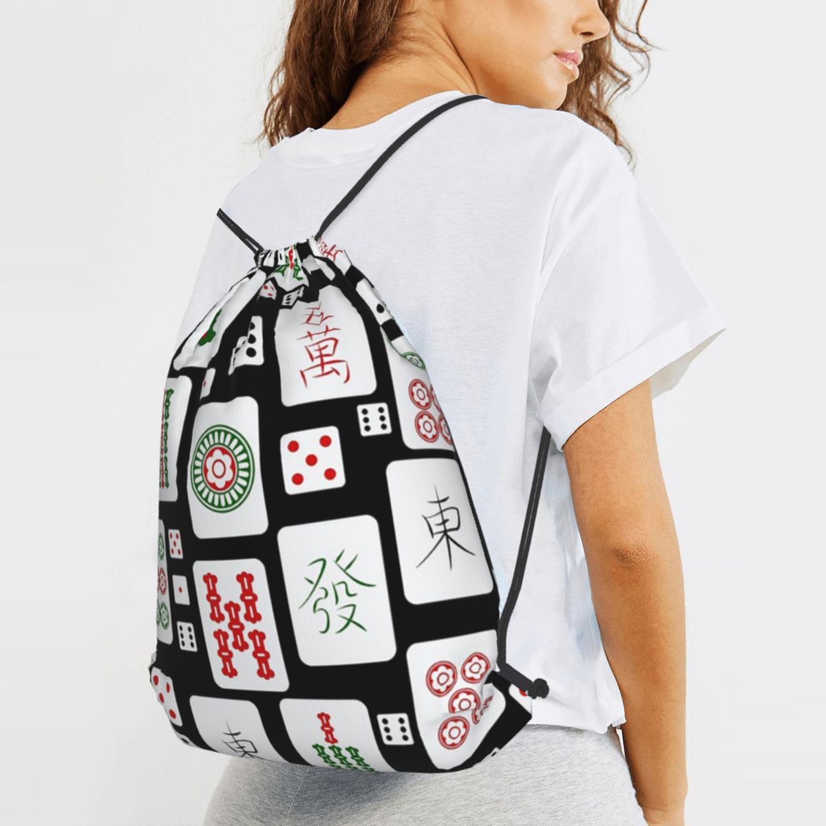 Mochilas con diseño de fichas  - Tile Bag Drawstring reseña y precio