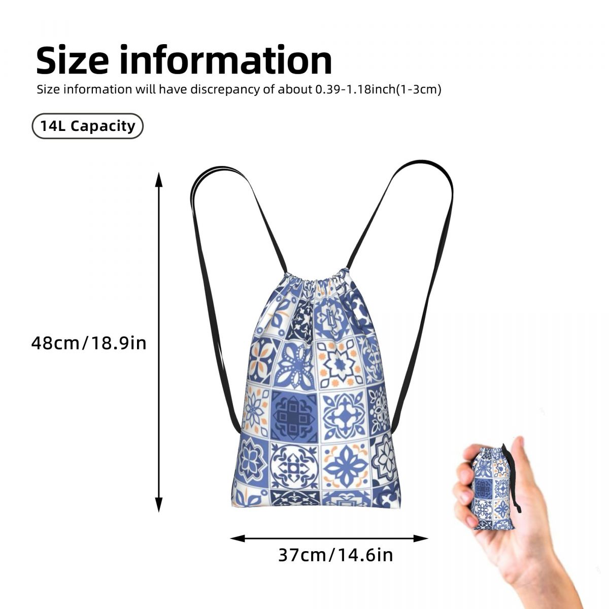 Mochila con cordón de viaje po - Tile Bag Drawstring reseña y precio