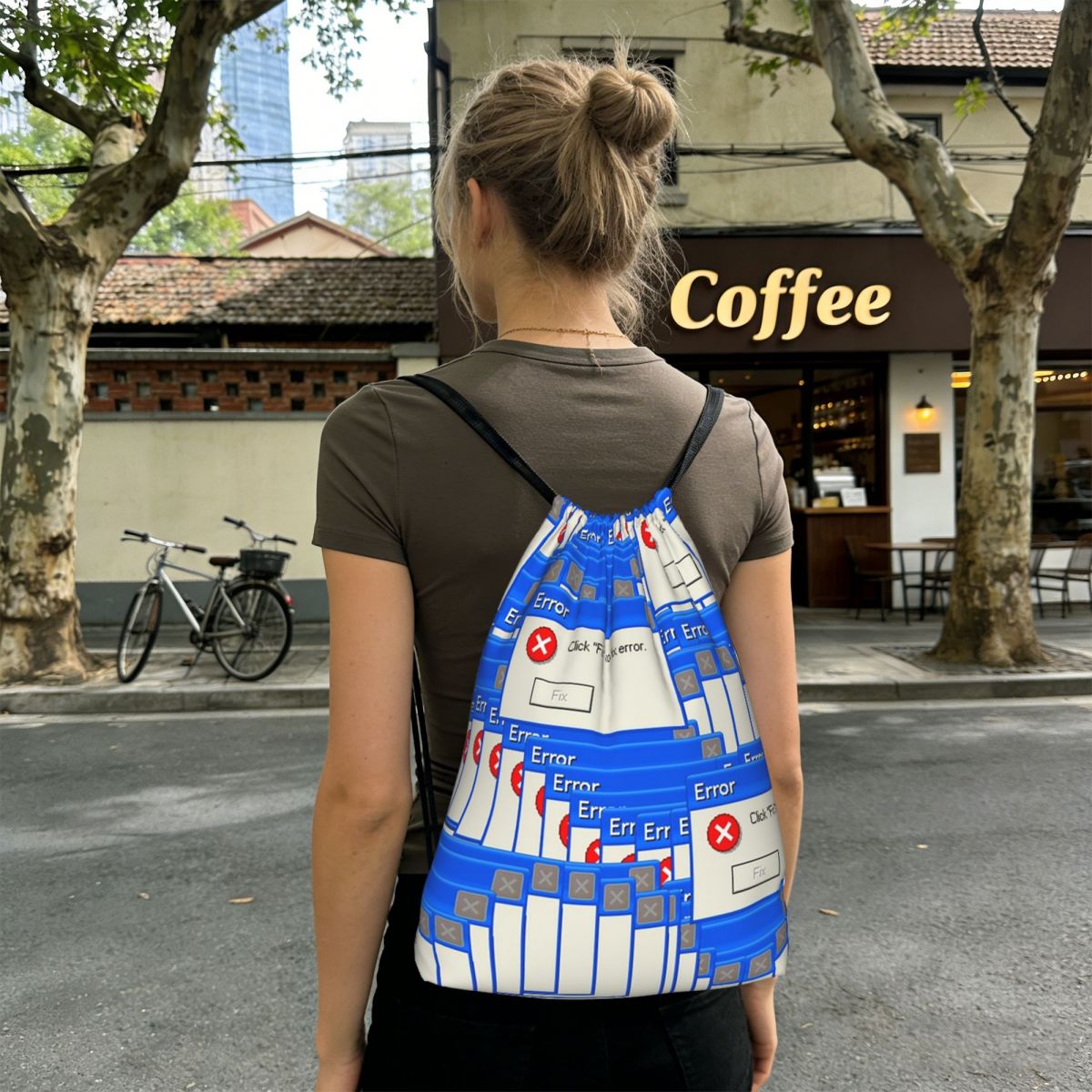 Mochila con cordón de ajuste c - Tile Bag Drawstring reseña y precio
