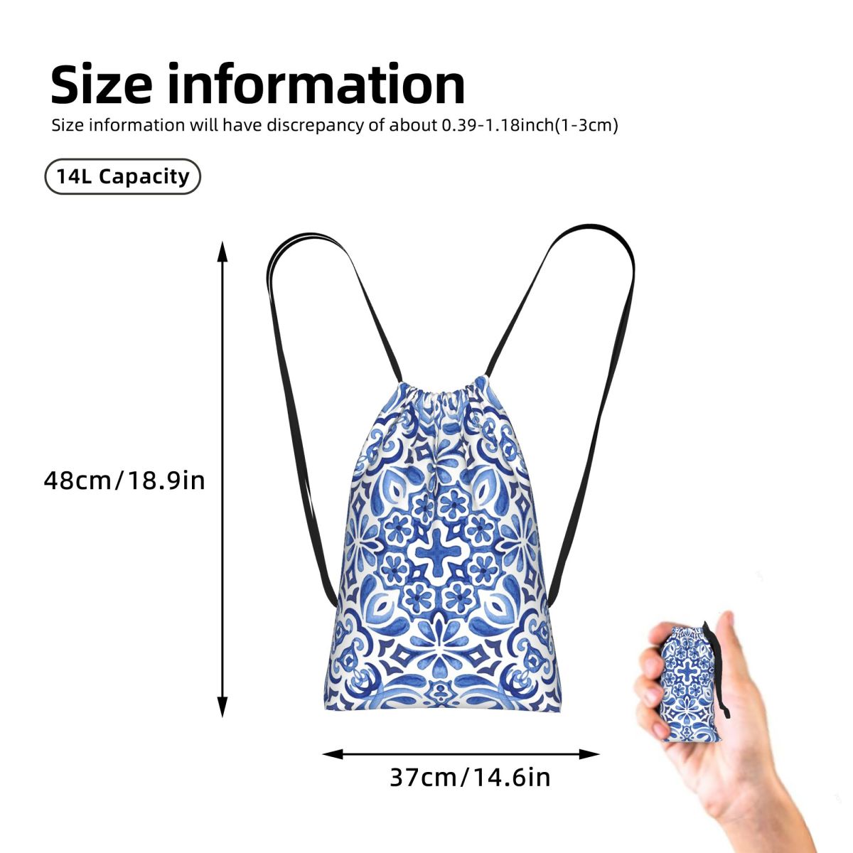 Mochila con cordón de estilo m - Tile Bag Drawstring reseña y precio