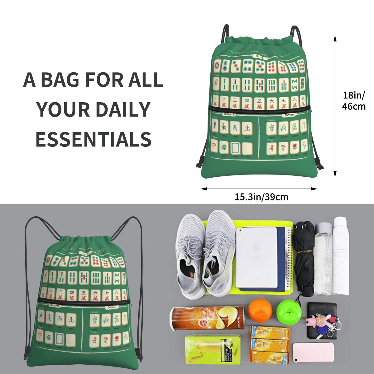 Mochilas con diseño de azulejo - Tile Bag Drawstring reseña y precio