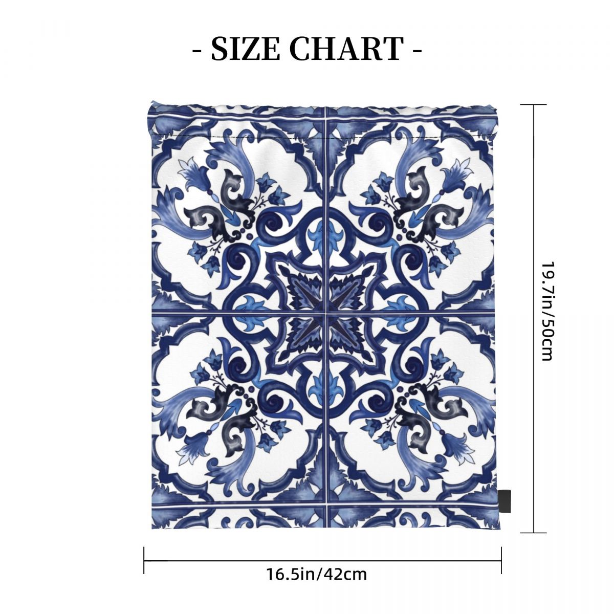 Mochilas azules con estampado  - Tile Bag Drawstring reseña y precio