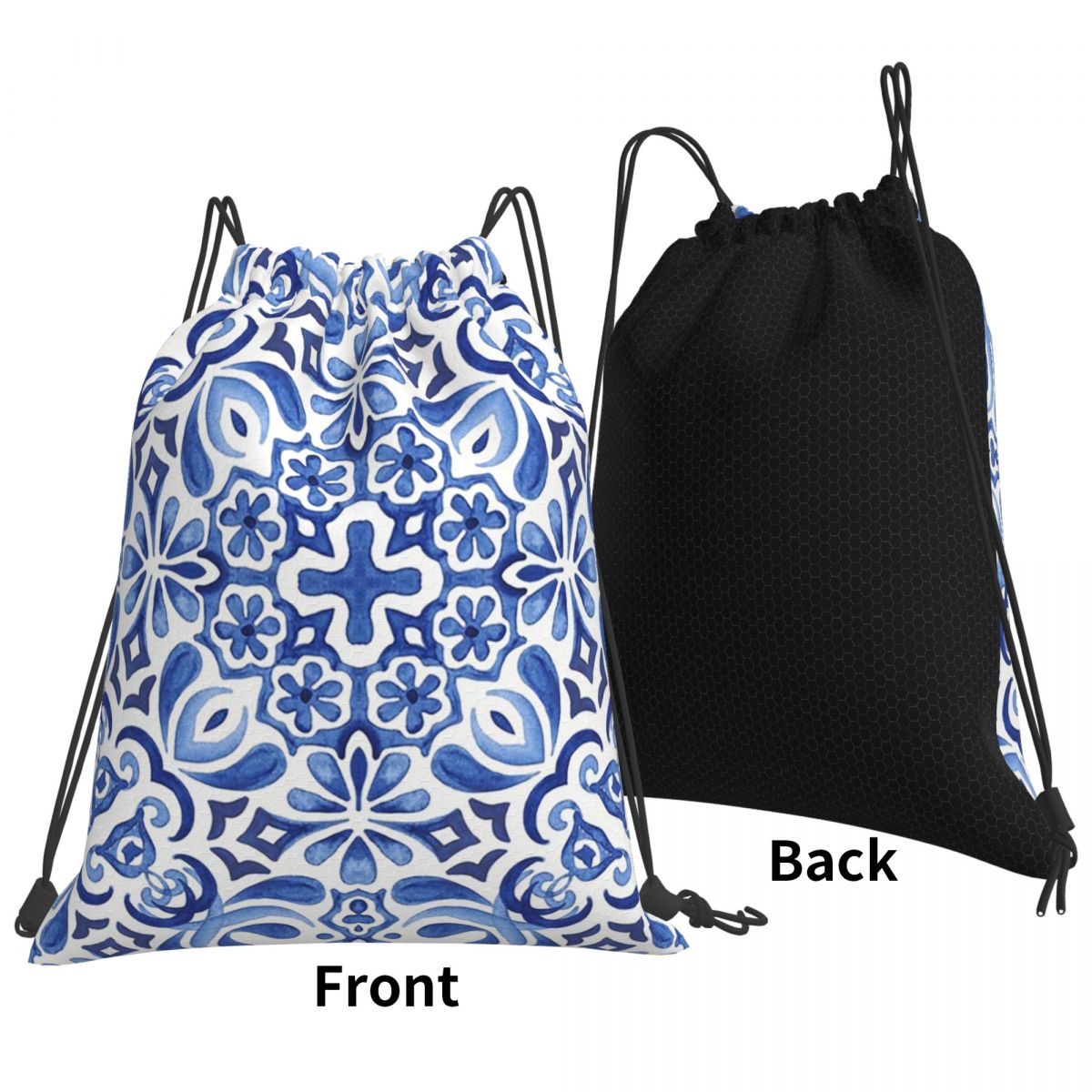 Mochilas con estampado de azul - Tile Bag Drawstring reseña y precio