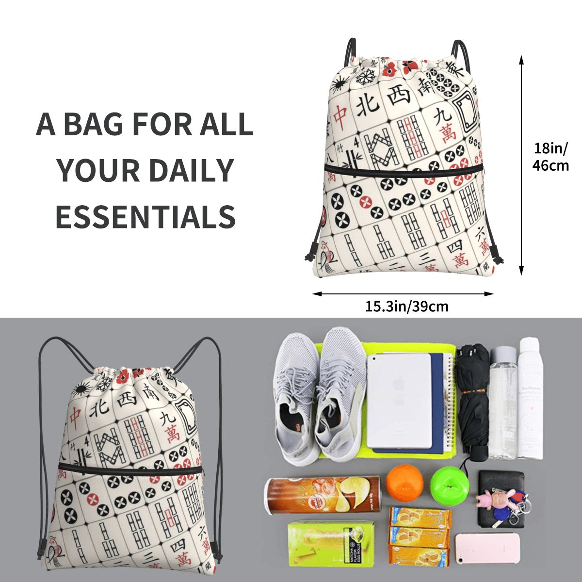 Mochilas con diseño de azulejo - Tile Bag Drawstring reseña y precio